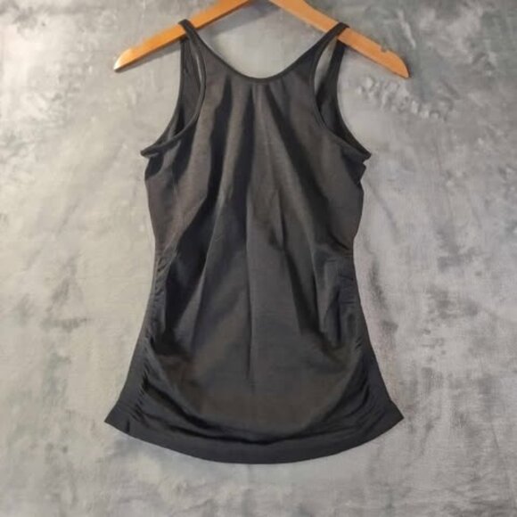 Lululemon Black Ruched Tank Top Women's Built-In Bra Athletic Yoga Breathable - Picture 3 of 8